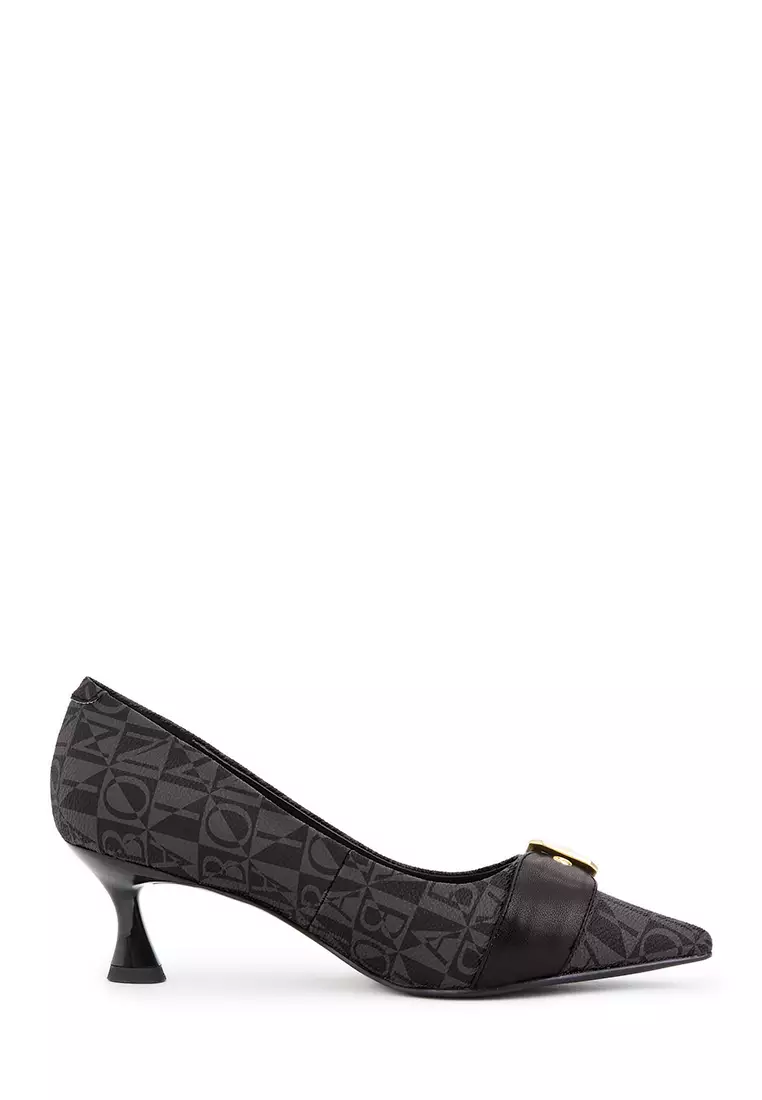 Discount on BONIA  shoes - SKU: Monogram Black Marcella Monogram Pump Heels