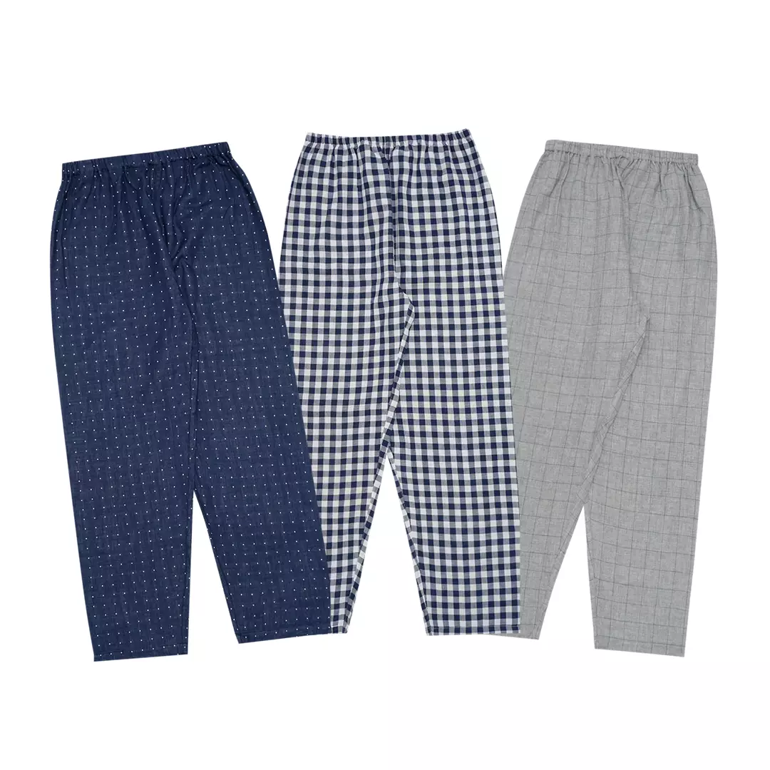 Patterned Cotton Pyjamas Set Dark Grey