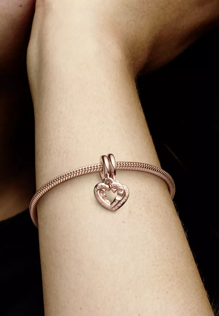 Rose gold sister pandora charm discount