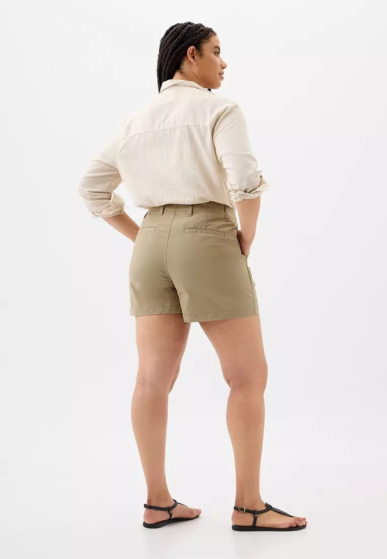 5" Mid Rise Downtown Khaki Shorts