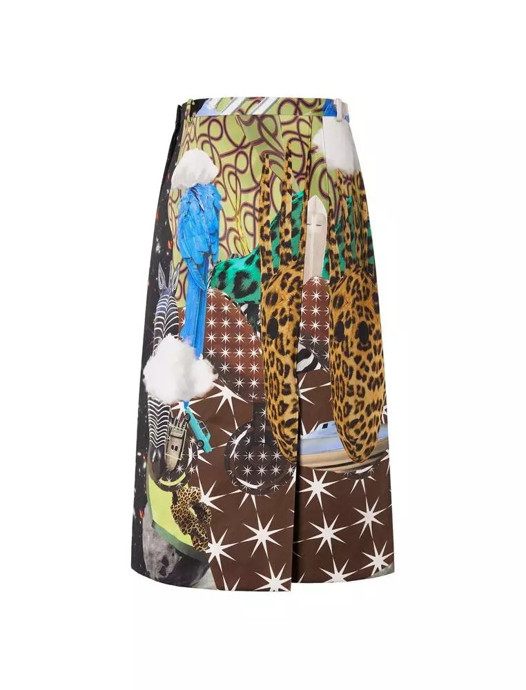 Printed A-Line Skirt