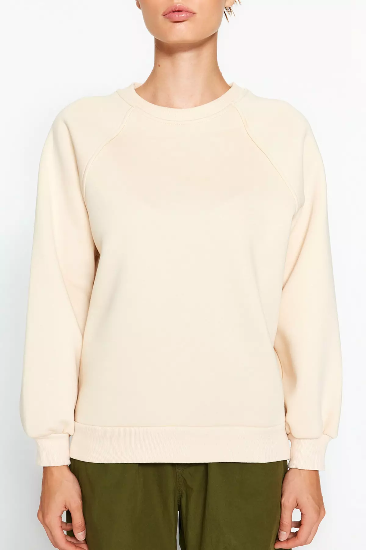 Raglan Sleeves Knitted Sweatshirt