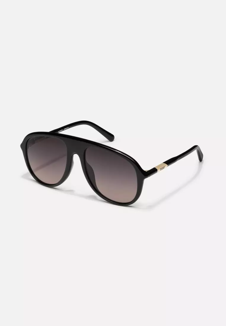 QUAY Chart Topper Sunglasses - Black/Smoke Taupe