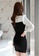 Crystal Korea Fashion black Korean-made new color-blocking slim-fit pleated dress 8E336AA61711A4GS_5