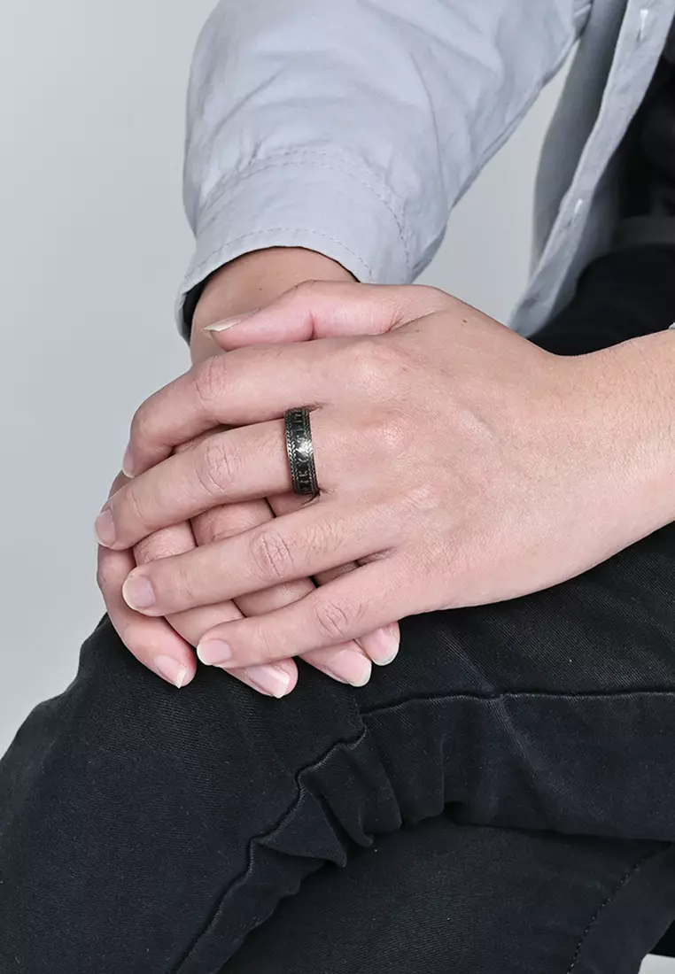 Titanium Steel Runes Ring JW QF-JZ980