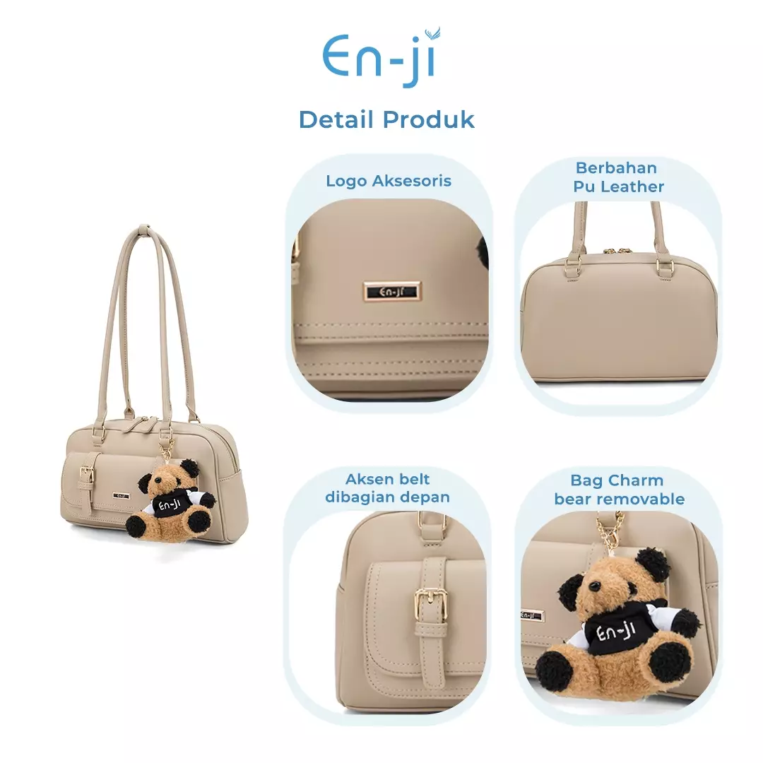 En-Ji Wujin Shoulderbag Wanita Warna Cream