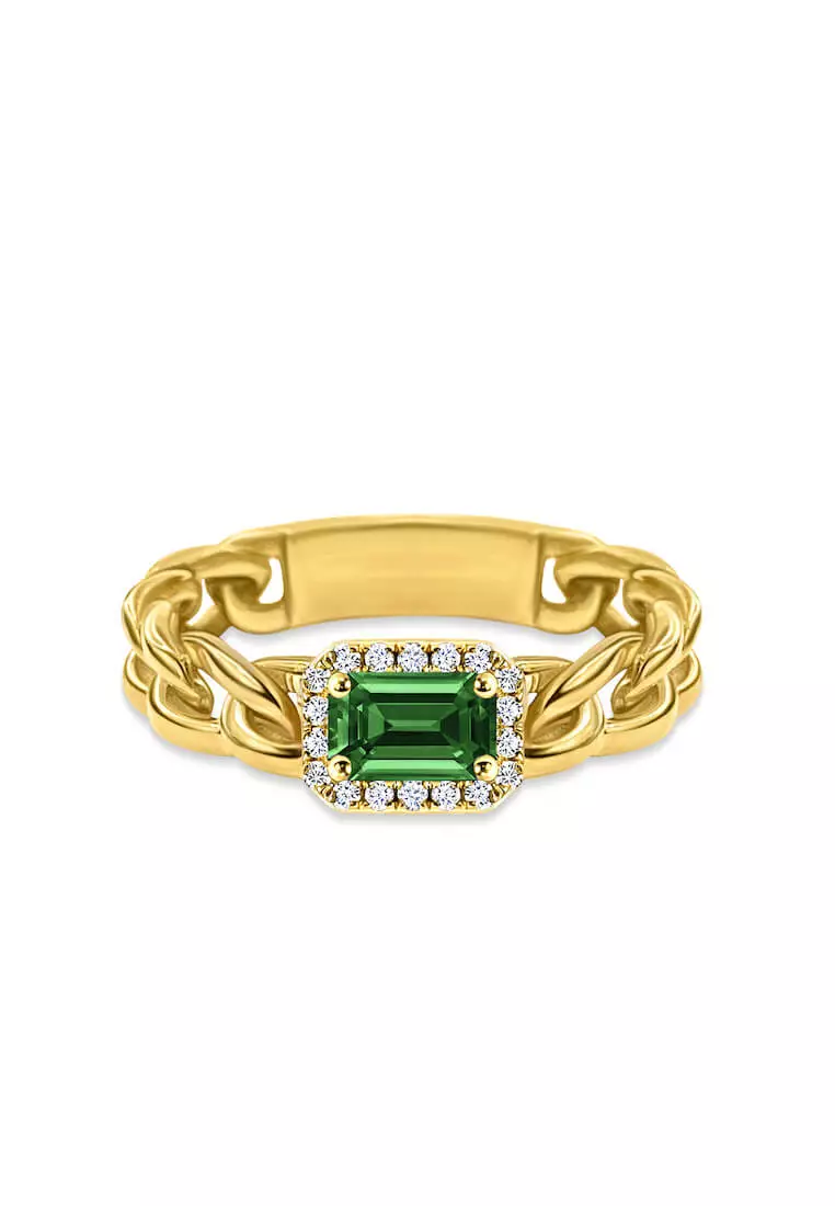 Buy Aquae Jewels Ring Cleopatra Precious Stone 18K Gold And