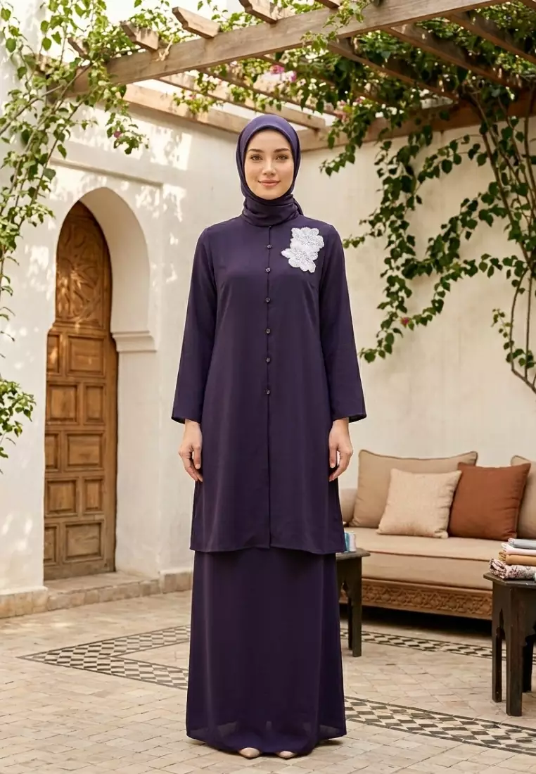 Rok duyung Bawahan Baju Kurung Warna Burgundy By Brilliant Girl Warna BURGUNDY