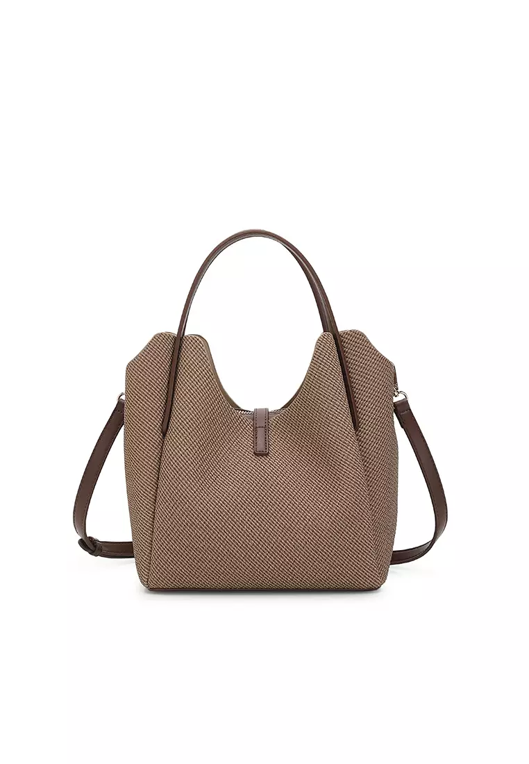 Women's Top Handle Bag / Sling Bag / Crossbody Bag / Shoulder Bag (Tas Tangan Wanita / Tas Selempang Wanita / Tas Bahu Wanita) - Cokelat