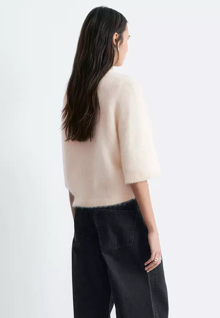 Mohair-Blend Knitted T-Shirt
