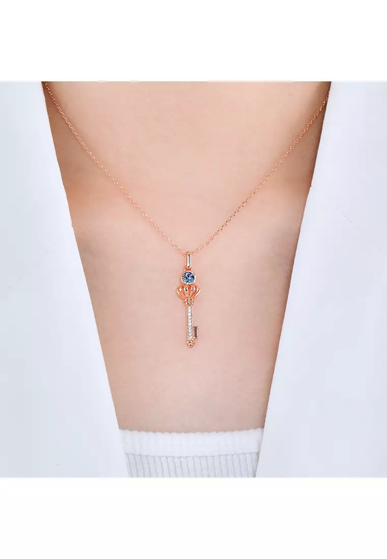 [ Alexandrite Collection ] Majestic Key Alexandrite Pendant Silver S925 RG - Kalung by Her Jewellery