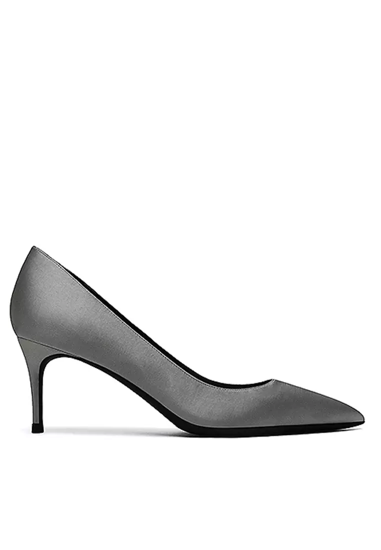 6CM Silk Fabrics Pointed High Heel Shoes HZL163