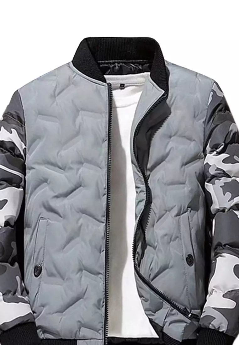 Camouflage Patchwork Baseball Jacket FX9988