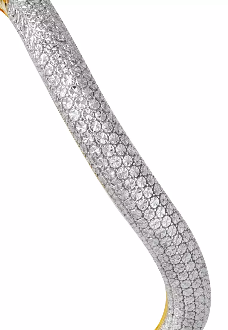 TOMEI Diamond Cut Collection Wavy Bangle, Yellow Gold 916