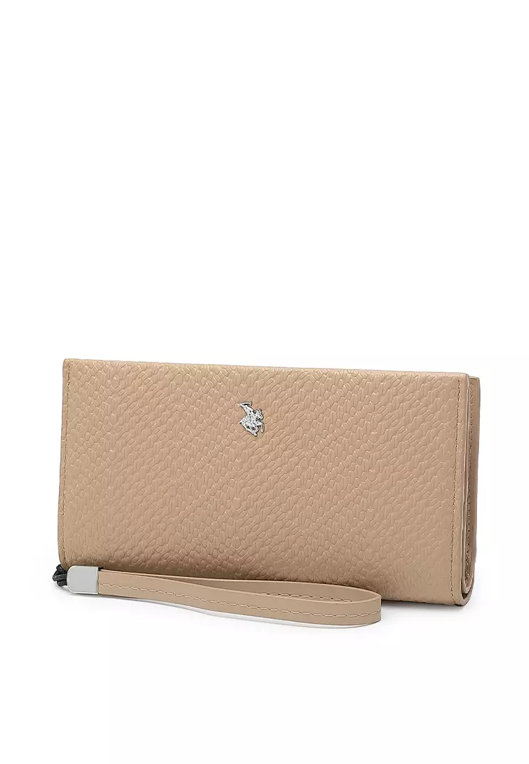 Women's Bi Fold Long Wallet Long Purse Khaki