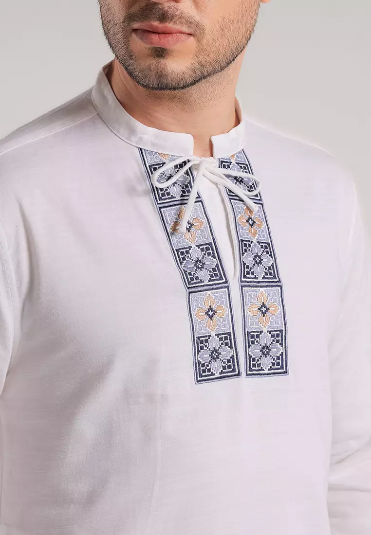 MOC Kemeja Shanghai Lengan Panjang Pria Fahrul - White