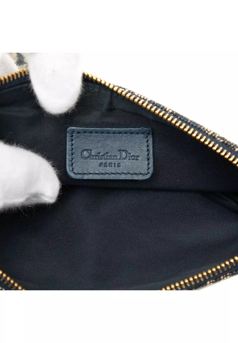 Pre-Loved Dior Mini Diorissimo Canvas Saddle Pochette