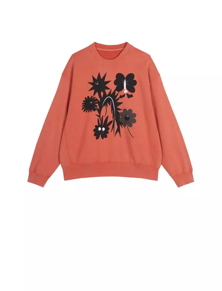 Long Sleeve Printed Pullover Hoodie