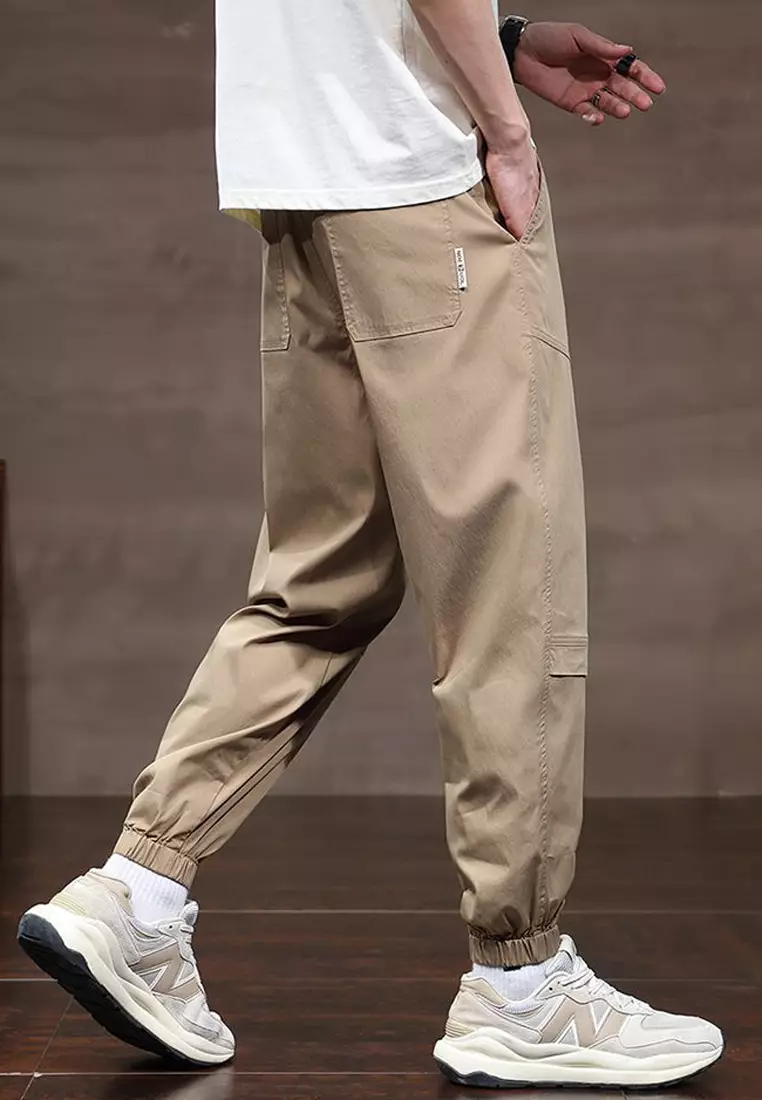 抽繩休閒束腳褲