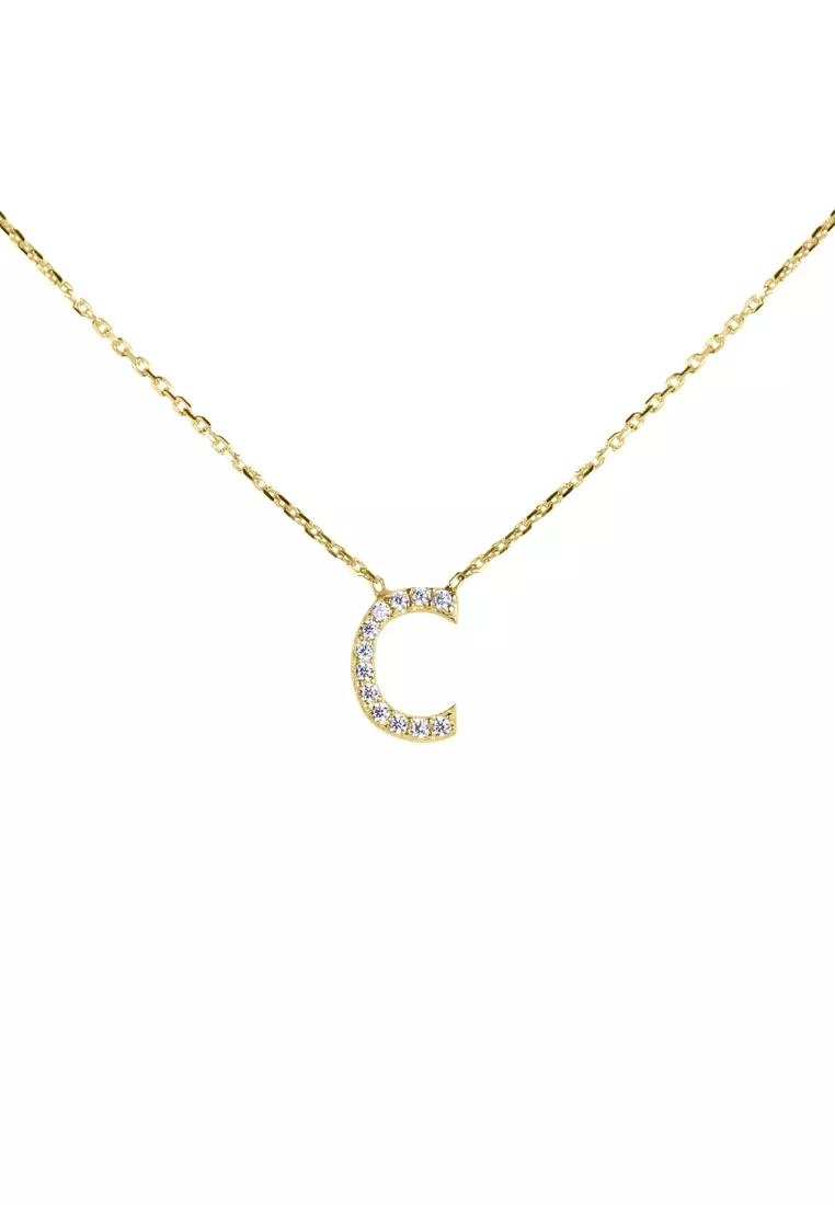 Letter c clearance gold necklace