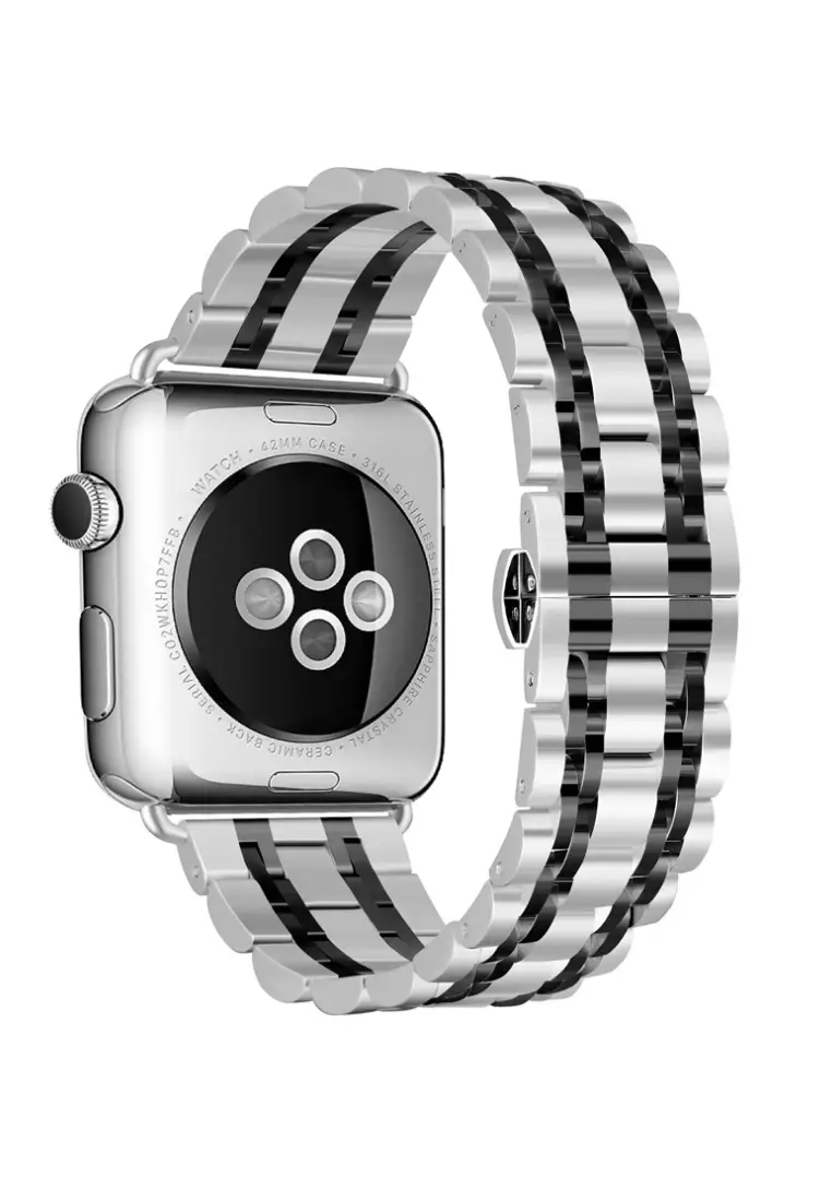 Buy Kings Collection Silver Stainless Steel Apple Watch Band 42MM