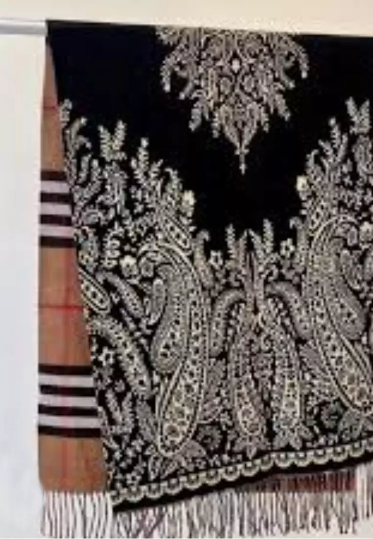 Jual San Marco Syal Wanita Reversible Paisley Pattern & Checks Cashmere ...