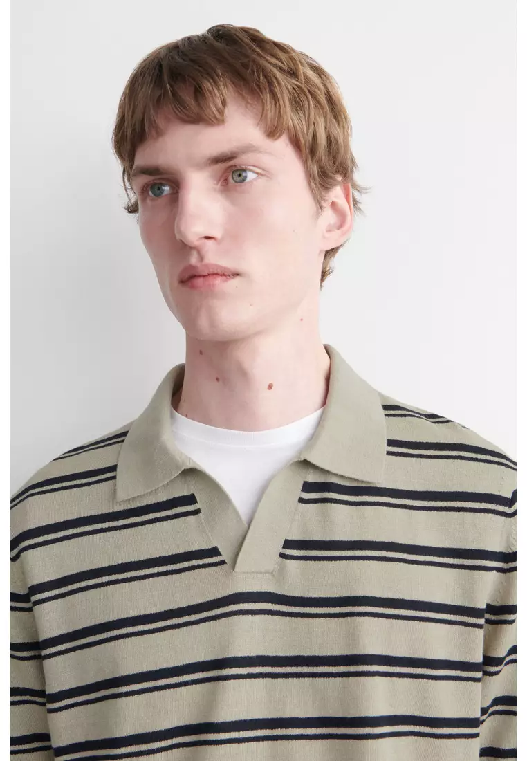 KNITTED LINEN POLO SHIRT