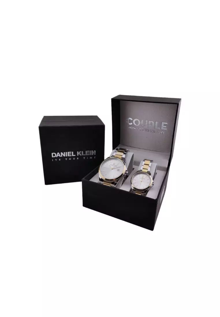 Pair Couple Analog Watch DK.1.13839-1 Silver Stainless Steel Strap