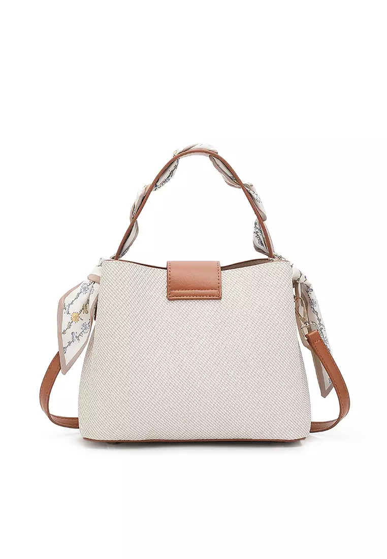 Women's Top Handle Bag / Sling Bag / Crossbody Bag / Shoulder Bag (Tas Tangan Wanita / Tas Selempang Wanita / Tas Bahu Wanita) - Putih