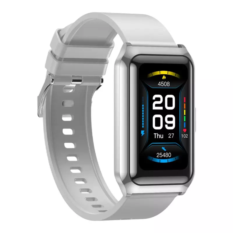 Jam Tangan Unisex Olike Smartband B3 Active Sport 20 Day Battery Life Silver Rubber Strap