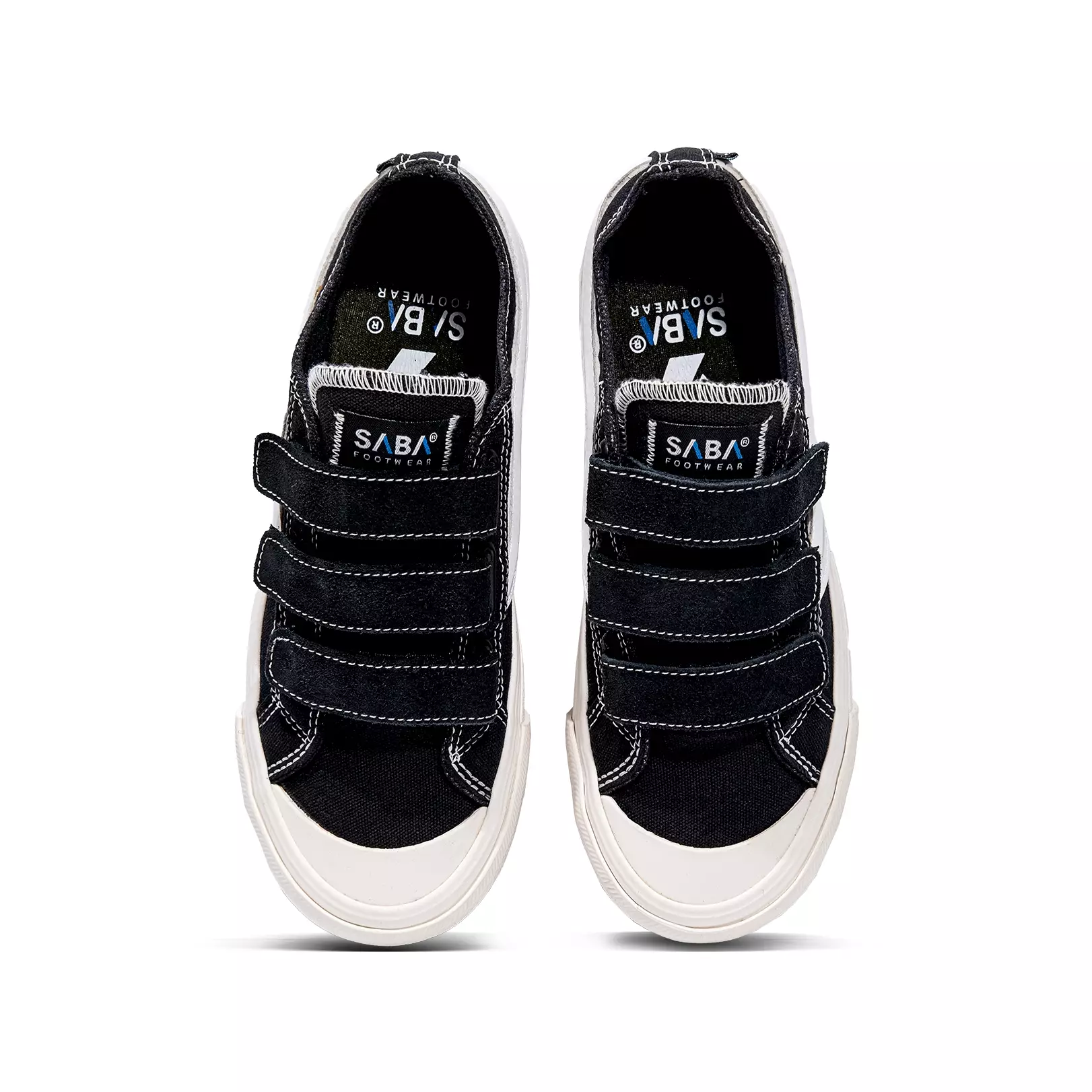 SABA Veloz Falco Black White - Velcro Sepatu Sneakers Casual Pria Wanita Original 100% VLZ 01