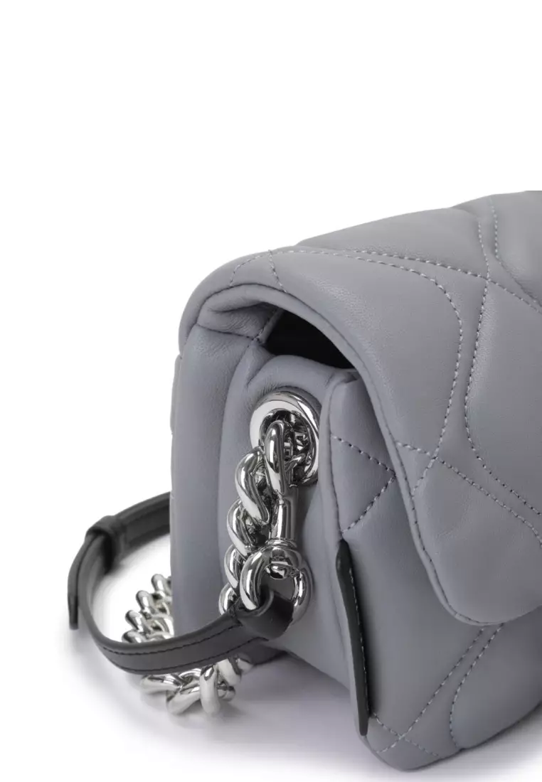 Small Quilted Pillow Bag Rock Grey 