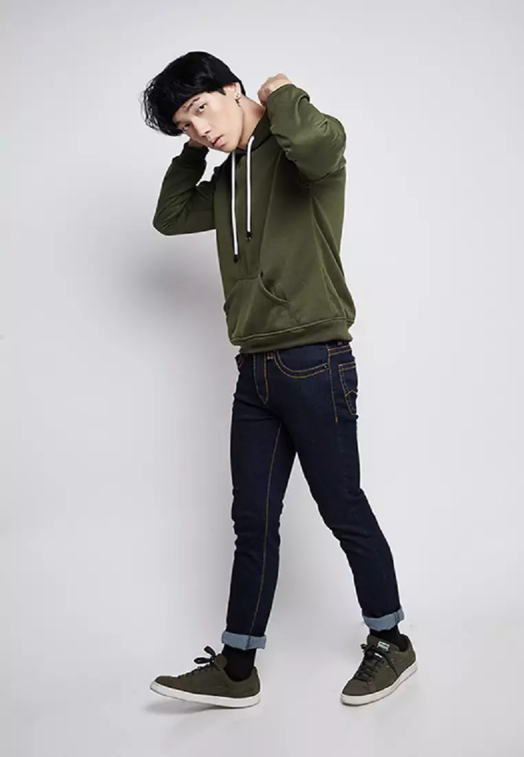 Jaket Polos Jumper Hoodie Sweater Warna Hijau Army