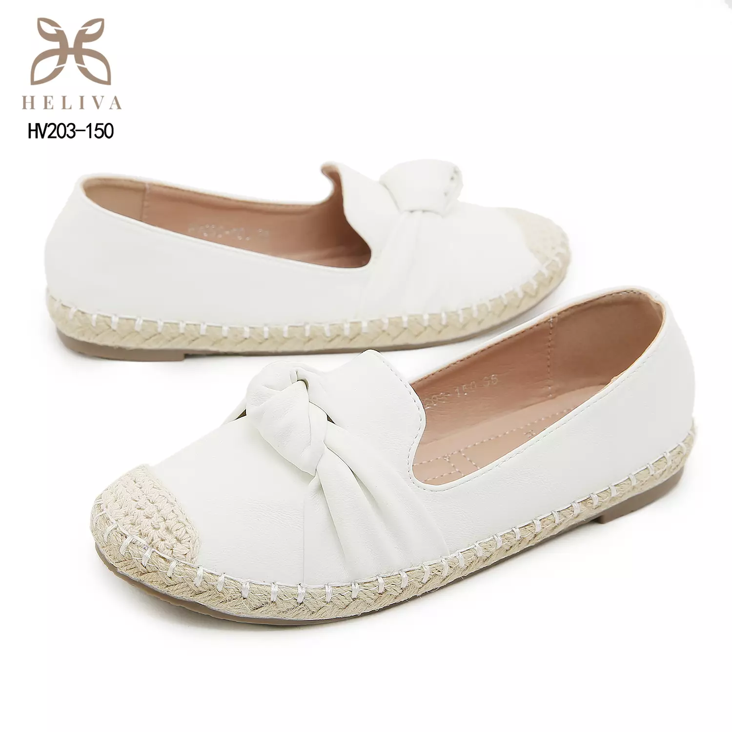 HELIVA YUNNA Stylish Slip On Shoes with Decorative Bow and Espadrille Accent HV203-150