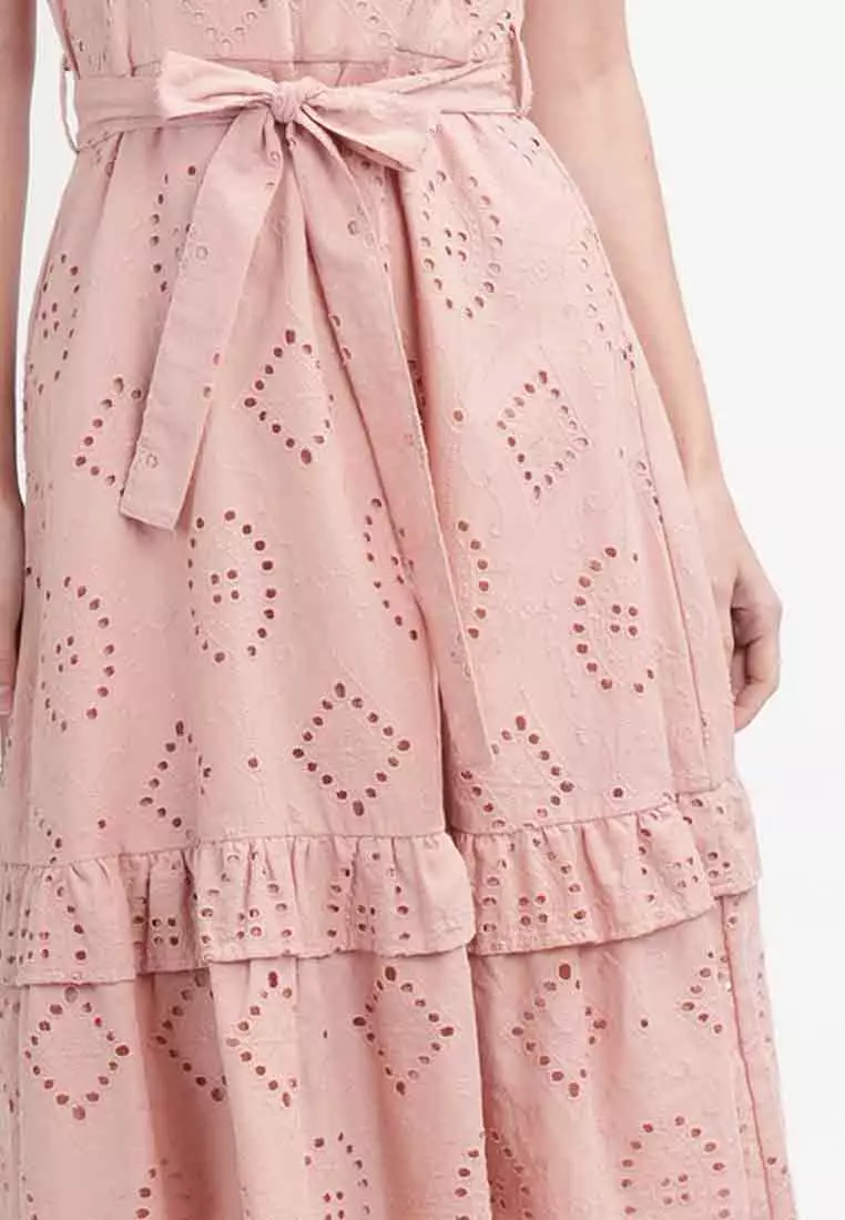 Elise Eyelet Tiered Midi Dress