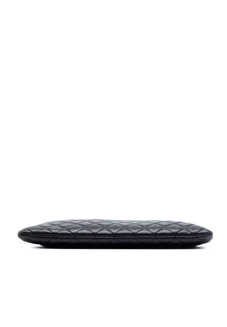 Pre-Loved Chanel Large Quilted Caviar O Case Clutch