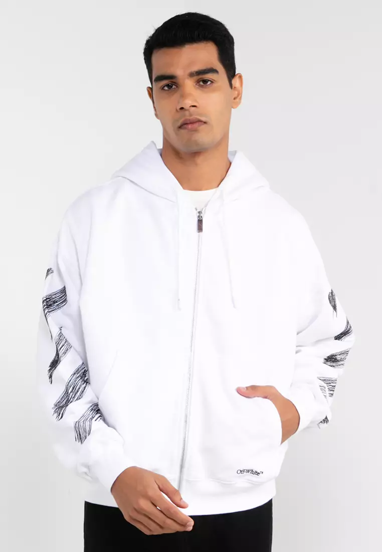 Buy Off White Scribble Diagonal Skate Zipped Hoodie (ik) 2023 Online |  ZALORA Singapore