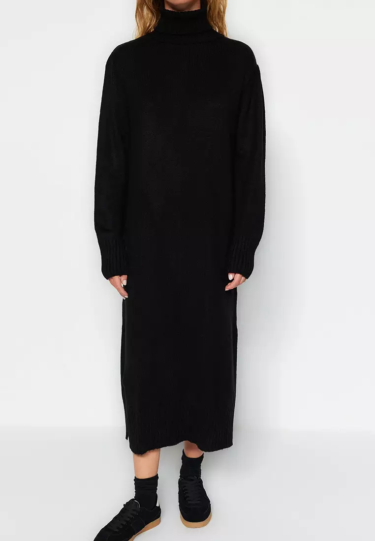 Midi Knitwear Turtleneck Dress