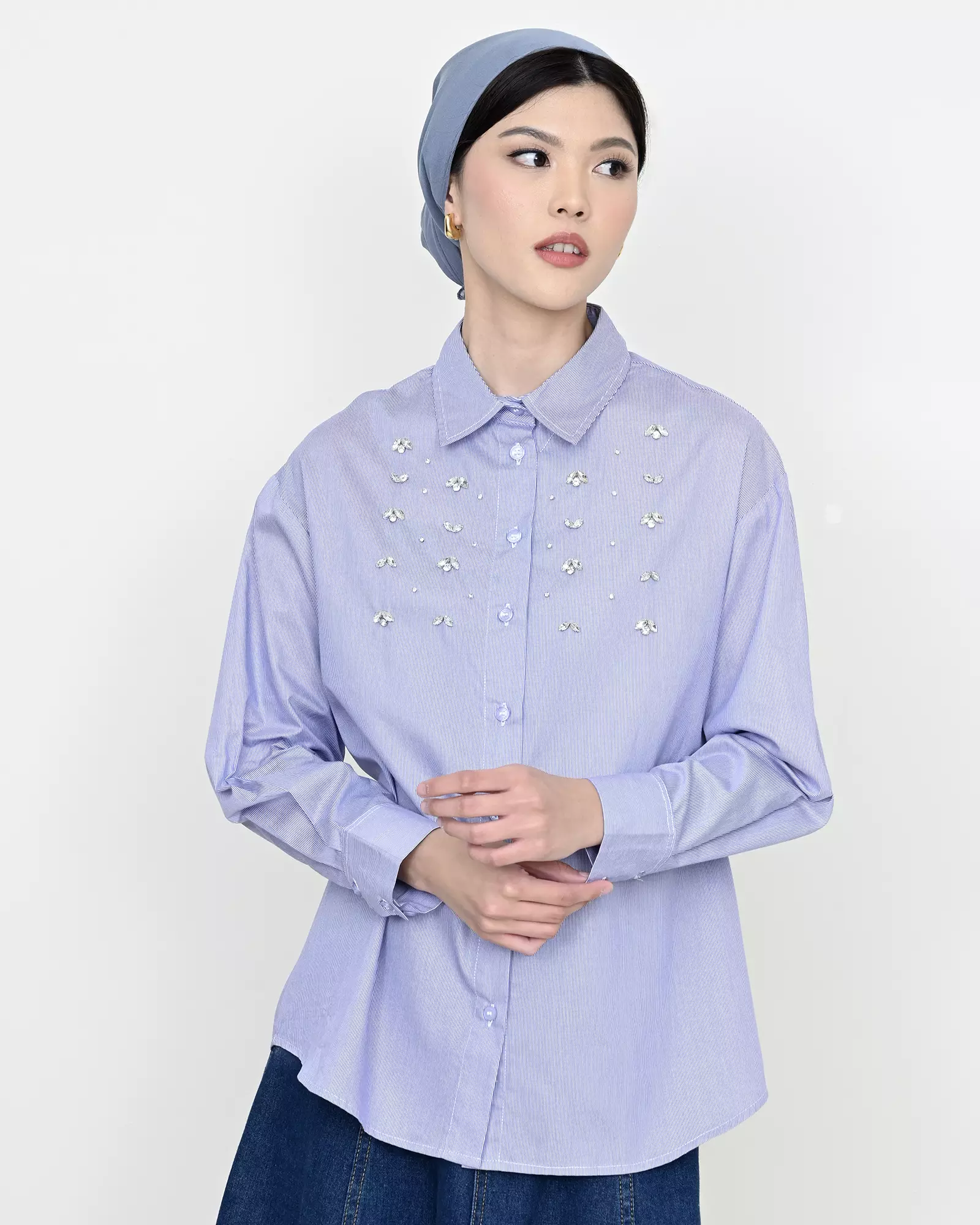 Geulis.id CORDIE SHIRT - Blue