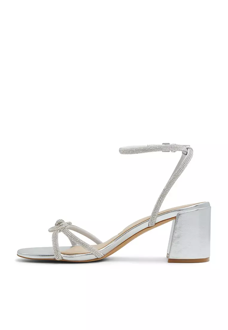 Bouclette Ankle Strap Block Heels