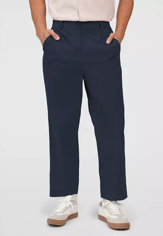 Straight Fit Linen Trousers
