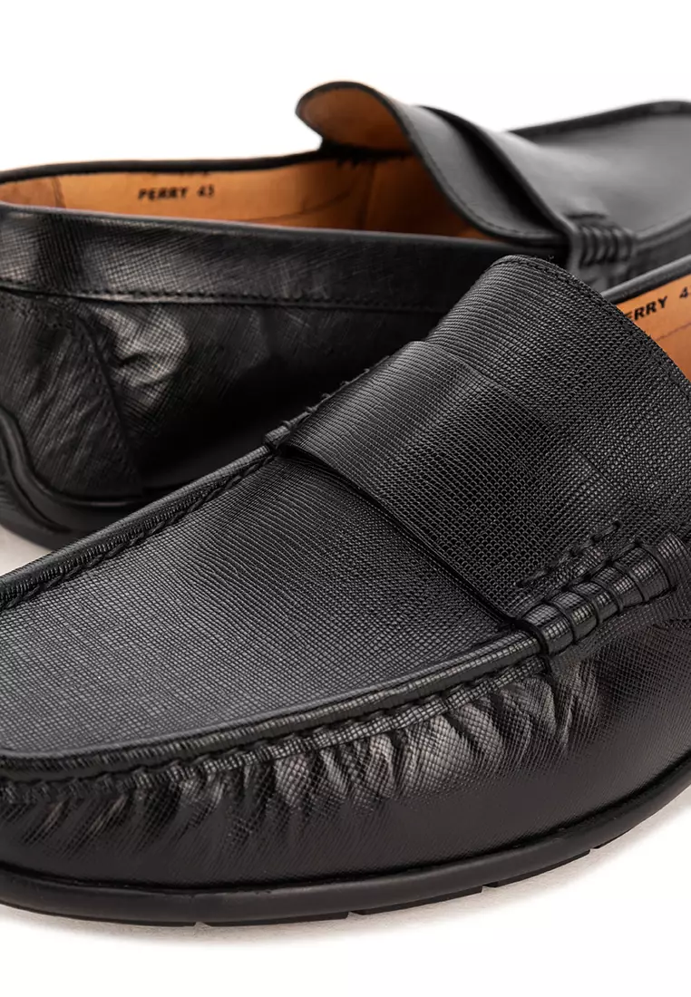 Perry Black Driving Loafer Shoes