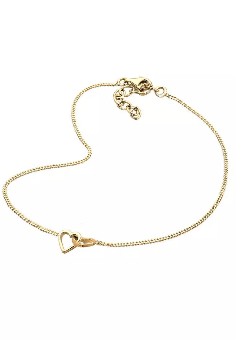 Heart Cut Out Basic Gold Plated Anklet