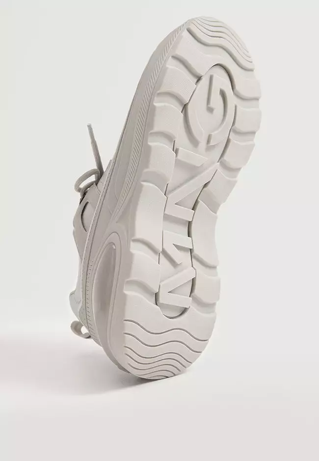 Lace-Up Mixed Sneakers