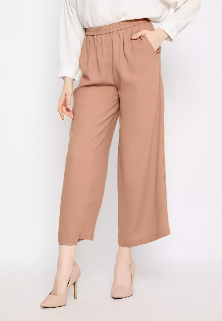 Long Cullot Casual Look Color Soft Brown By Brilliant Girl Warna COKLAT