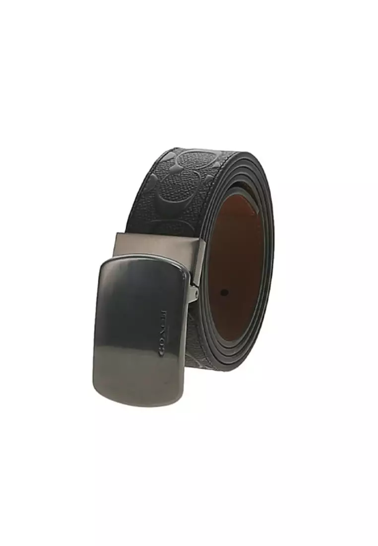 Plaque Buckle Cut To Size Reversible Belt 38mm CQ009QBLVW