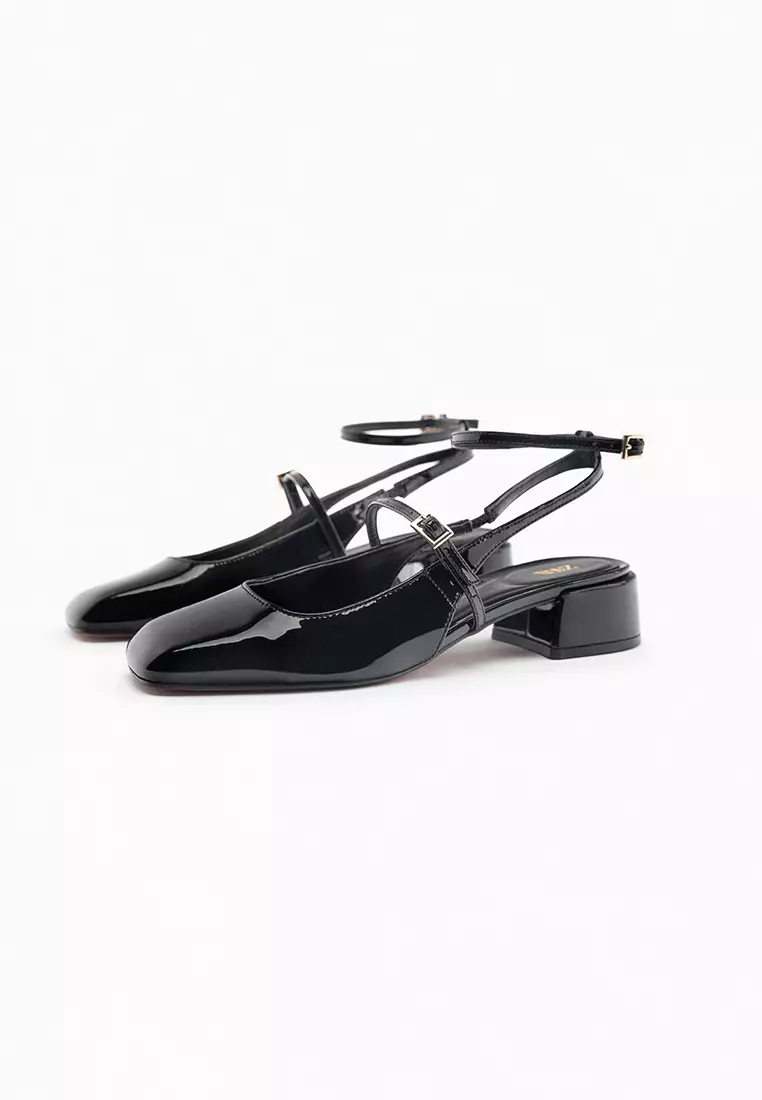 block heel slingback shoes zara