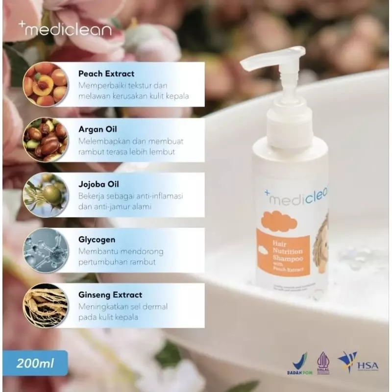 Mediclean Hair Nutrition Shampoo - Shampo Penumbuh Rambut untuk Bayi & Anak 200ml	