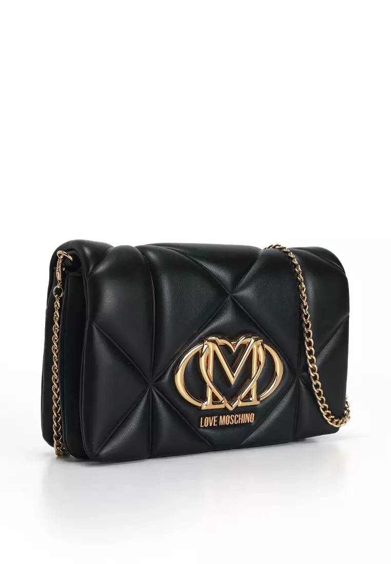 Embossed Quilted Chain Sling Bag (nt)