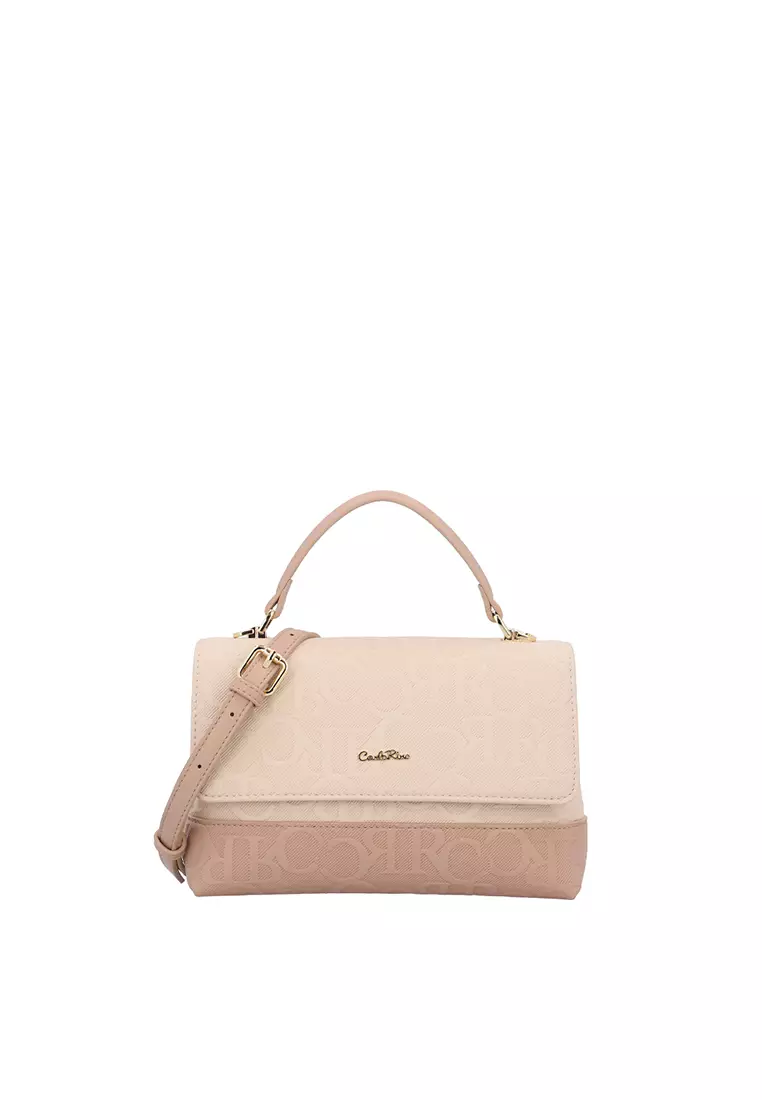 Buy Carlo Rino CR Calista Top Handle Bag - Nude Online | ZALORA Malaysia